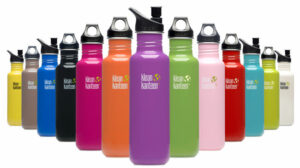Klean Kanteen provides an eco-friendly - and colorful - way for you and your child to carry water. Most bottles have a looped top they can hook right to their backpacks.