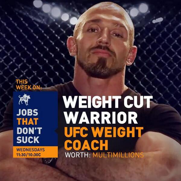 Mike Dolce will be featured on MTV's "jobs That Don't Suck" tonight at 11:30pm est/10:30 c